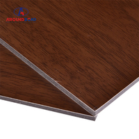 Revestimiento Exterior de ACP con Acabado de Madera PVDF de 1220x2440mm, Lámina Multicolor de 3/4/5mm para Fachada de Villa
