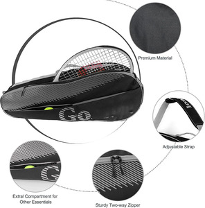 Échantillon gratuit - Sac à dos de tennis/pickleball Jiayuan en PVC imperméable de grande taille pour femmes et hommes - Contient 4 raquettes - Compartiment pour chaussures - 30-40L - Product Image 2