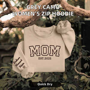 Personalized Mom <b>Sweatshirt</b> Embroidered Long Sleeve Crew <b>Neck</b> Cotton Blend Pullover for <b>Women</b> - Product Image 2