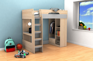 2023 New Modern Bedroom <strong>Mid</strong> <strong>Sleeper</strong> Children's Gaming Bed with Adjustable Desk - Product Image 2