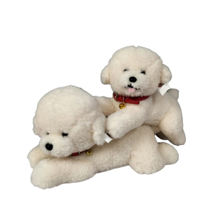Usine en gros en peluche mignon <span class=keywords><strong>petit</strong></span> chien blanc couché peluche poupée PP coton remplissage soulagement du Stress cadeau pour enfants OPP sac - Product Image 5
