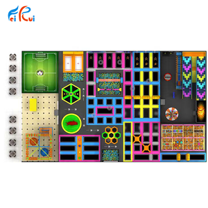 Parque <span class=keywords><strong>de</strong></span> Trampolines Profesional para Niños y Adultos, Área <span class=keywords><strong>de</strong></span> Salto Segura, Tobogán, Circuito <span class=keywords><strong>de</strong></span> Cuerdas, Directo <span class=keywords><strong>de</strong></span> Fábrica en China, Estilo Americano - Product Image 3