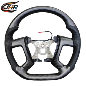 Volante Deportivo JHR TUNING de Fibra de Carbono Mate y Cuero, con Calefacción, 3 Radios, Agarre Personalizable, Forma Plana/D/F1, Compatible con GMC <span class=keywords><strong>RV</strong></span> - Product Image 1