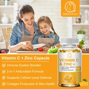 Özel etiket OEM 60 adet 2 In 1 antioksidan formülü çinko C vitamini kollajen kapsül