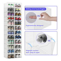 Boîte de rangement de chaussures moderne en plastique pliable transparent vitrine transparente épaissie personnalisée pour baskets à usage de cuisine