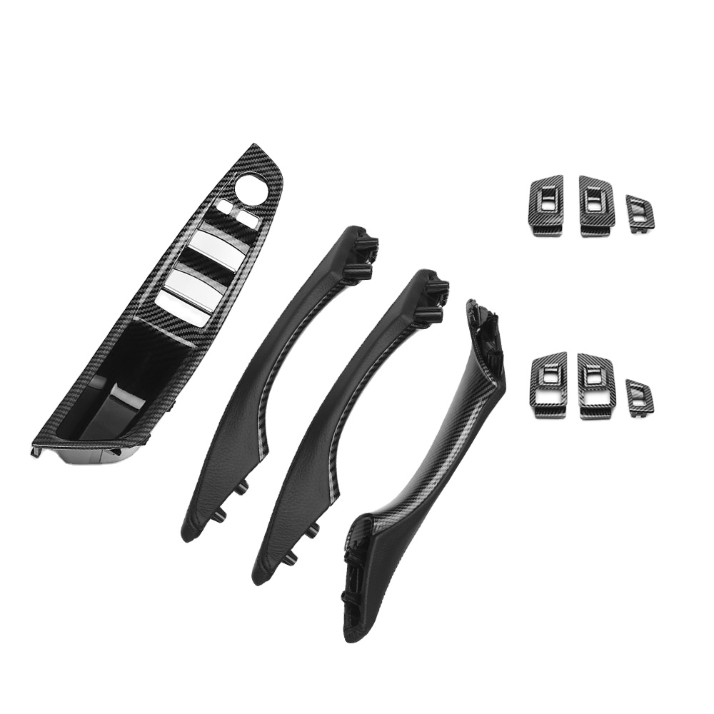 Подлокотник для салона автомобиля из углеродного АБС-пластика + поликарбоната ручка из темного волокна один комплект 4 шт. Замена для BMW 5 серии F10/F11/F18