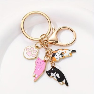 Pendentif en alliage chat mignon, accessoire animal de dessin animé adorable et obéissant, décoration à suspendre pour sac féminin - Product Image 4