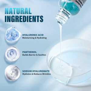 Siero Viso all'Acido Ialuronico, Siero Anti-Età con Proprietà Idratanti e Illuminanti, Vegano e Senza Parabeni - Product Image 4