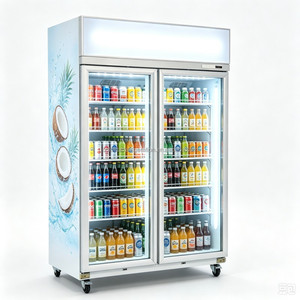 Réfrigérateur commercial vertical à porte vitrée, refroidissement par air, 2 portes, compresseur monté en hauteur - Product Image 5