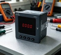 EASTSONG ES96-U Medidor de Voltaje Monofásico de 96x96mm, Voltímetro Digital LED Rojo, CA 1000V, RS485 Half-Duplex Modbus RTU 0.5
