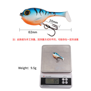 เหยื่อตกปลาแบบนิ่ม 6 สี สีสันสดใส พร้อมตะขอสามทางเสริมความแข็งแรง - Product Image 5