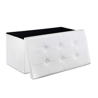 Faux cuir rotin tabouret pliant escabeau chaise stockage pouf usine