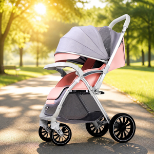 Poussette pour <span class=keywords><strong>bébé</strong></span> de 3 ans au design tendance avec chariot en lin, cadre en acier inoxydable, pliable, légère, poussette de voyage - Product Image 1