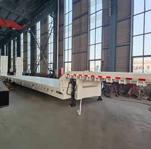 Semi-remorque hydraulique à plateforme basse 70 tonnes 3 essieux, remorque surbaissée, remorque à plateau surbaissé, remorque à plateau plat - Product Image 4