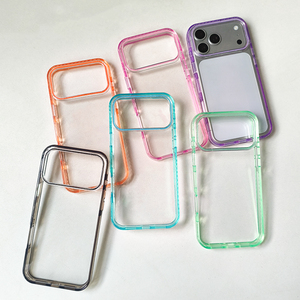 Coque tendance couleur bonbon pour <span class=keywords><strong>iPhone</strong></span> <span class=keywords><strong>XR</strong></span> XS Max, étui transparent pour <span class=keywords><strong>iPhone</strong></span> 17 Pro Max 17 Air 16 Plus 15 14 Plus 13 12 11 Pro Max - Product Image 1