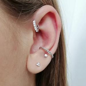 Pendientes de Plata de Ley S925 con Baño de Oro de 18K y Circonitas, Modernos, para Mujer, Regalo para Bodas y Fiestas - Product Image 3