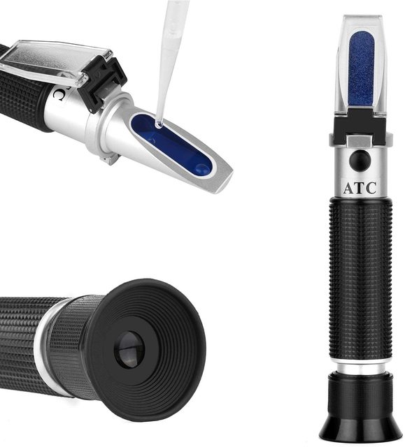 Aquariums Handheld Salinity Refractometer Seawater Dual Scales Specific Gravity Meter Hydrometer Portable Aluminium Alloy