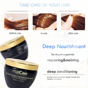 Masque capillaire au <span class=keywords><strong>caviar</strong></span> à la kératine hydrolysée et à l'huile de noix de coco - Crème réparatrice nourrissante et hydratante pour tous types de cheveux - Product Image 4