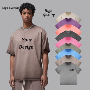Bán Buôn Cổ Điển 230 GSM Axit Rửa Sạch T-Shirt Quá Khổ Đường Phố Hip Hop Phong Cách Người Đàn Ông Của T-Shirt Nặng Tùy Chỉnh Thiết Kế Logo - Product Image 1