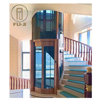 Petit ascenseur panoramique rond pour maison, ascenseur compact en forme de capsule pour villa, à faible bruit et sécurisé