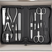 Kits de toilettage pour adultes de haute qualité, luxueux, 3 en 1, durables, en métal, ciseaux pour les ongles, boîte, ensemble de manucure, logo personnalisé, ensemble cadeau