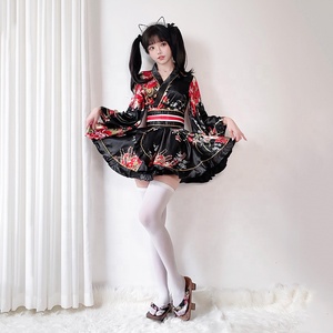 <span class=keywords><strong>Yukata</strong></span> Kimono <span class=keywords><strong>Japonais</strong></span> Traditionnel pour <span class=keywords><strong>Femme</strong></span>, Robe de Nuit d'Été en Coton à Imprimé Floral, Costume de Cosplay, Ensemble de Peignoir de Festival - Product Image 3