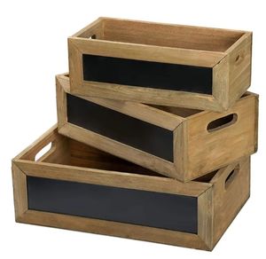 Cesta de almacenamiento de frutas y verduras para el hogar con escritura de <span class=keywords><strong>pizarra</strong></span> Grabado de madera de pino para House Restaurant Hotel - Product Image 1