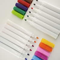 Lot de marqueurs effaçables fluorescents à pointe oblique, non toxiques, 6 couleurs, effaçables à sec et à l'eau, surligneurs pour l'étude, le travail et la planification