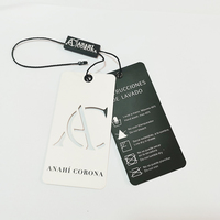 Carte de vœux personnalisée de luxe avec logo découpé et imprimé, en papier d'art sérigraphié, avec œillet noir pour maillots de bain, sacs et chaussures