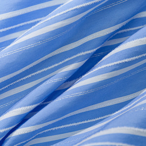 Ensemble de vêtements de nuit rayés pour femmes, bleu et blanc, pyjama à manches longues, deux pièces, viscose popeline, vêtements de maison printemps-automne - Product Image 4