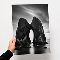 Impression sur toile personnalisée de paysage, art mural résistant à la décoloration, décoration photographique noir et blanc pour galerie