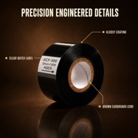 Films de transfert thermique 30mm*100m PET pour emballage, impression par transfert, ruban noir générique
