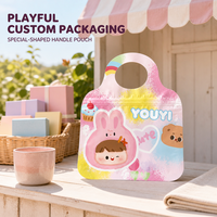 Pochettes personnalisées de formes spéciales, sacs à fermeture éclair avec poignée, conception et impression sur mesure, emballage cadeau pour la vente au détail