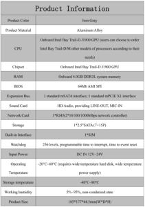 NUC ระบบฝังคอมพิวเตอร์ควบคุมอุตสาหกรรมขนาดเล็กแบบไม่มีพัดลมสำหรับการใช้งานหุ่นยนต์ - Product Image 5