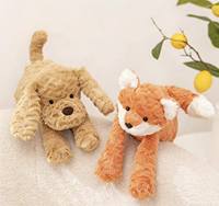 Peluche transfrontalière amusante en coton PP, super douce et lestée, pour apaiser les enfants, avec motifs Chat Orange, Chiot, Renard, Éléphant, Agneau
