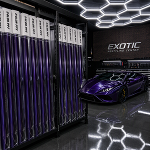 Film de protection de peinture TPU métallisé violet Venise pour supercar, 190 microns, aliphatique, faible adhérence initiale, <span class=keywords><strong>prix</strong></span> usine - Product Image 6