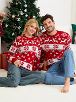 Benutzer definierte Winter Casual Weihnachten Schneeflocke Pullover für Männer Frauen Unisex Strick pullover für Familien und Paare