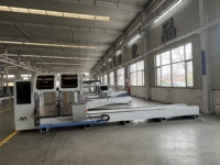 Machine de découpe CNC pour profilés aluminium, scie à onglets double tête pour extrusions de portes et fenêtres coulissantes