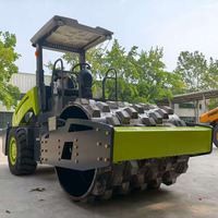Compacteur à roues vibrantes pour asphalte, 2 tonnes, avec pneus en caoutchouc à pieds de mouton, double tambour, 6/8 tonnes, à roue unique