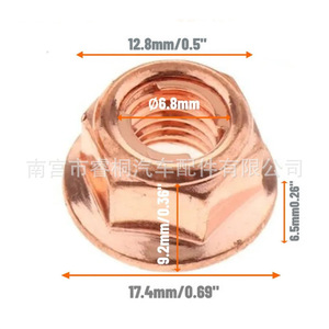 Écrous de blocage anti-desserrage Shuangxuan en acier plaqué cuivre hexagonaux pour fixations de têtes de bride automobiles – Vente en gros - Product Image 4