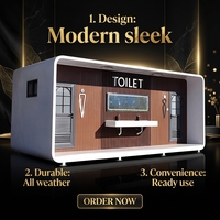 Toilettes portables de luxe en acier, style conteneur, durables. Toilette portable de luxe haut de gamme pour l'extérieur