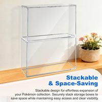 Boîte de présentation en acrylique PKMN, boîte de présentation en acrylique empilable de 8+5 mm d'épaisseur, boîte de protection UPC avec couvercle magnétique robuste