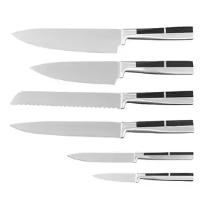 Set pisau dapur blok dengan pegangan persegi Abs cadangan termasuk pisau koki dapur 8 inci