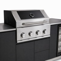 Module de cuisine extérieure préfabriqué couleur personnalisée, résistant au vent et ignifuge, pour terrasse B2B