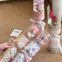 Nouvelle conception d'emballage pour bouquets floraux, feuille de mise en forme monobloc, matériau d'emballage pour fleurs fraîches en OPP, doublure pour fleuriste