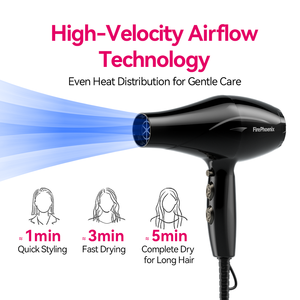 Asciugacapelli a Ioni Negativi FirePhoenix 8101X con Motore BLDC 23000RPM 2150-2400W, Asciugatura Rapida e Bassa Rumorosità <span class=keywords><strong>per</strong></span> <span class=keywords><strong>Capelli</strong></span> <span class=keywords><strong>Crespi</strong></span> - Product Image 5