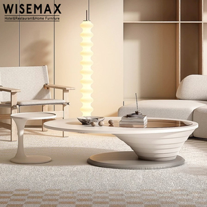 WISEMAX FURNITURE Modern Luxury Oval Shaped Glass Top <strong>Table</strong> Coffee <strong>Table</strong> <strong>Living</strong> <strong>Room</strong> Sofas Center <strong>Table</strong> <strong>Set</strong> for Home Hotel Lobby - Product Image 2