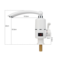 Robinet Mitigeur Chauffe-Eau Électrique Instantané à Affichage Numérique LED, Eau Chaude et Froide avec Robinet Électrique