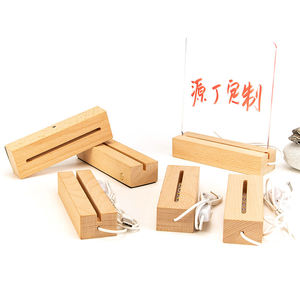 YUESHEN Base de carte LED en bois personnalisée, support lumineux en acrylique, support de veilleuse, base de veilleuse en bois massif, pièces usinées CNC - Product Image 1
