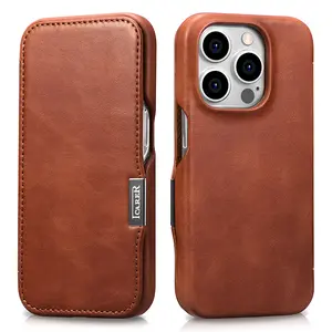 Custodia in pelle magnetica personalizzata di lusso di nuovo arrivo antiurto custodia per cellulare Smart Phone per iPhone 15 Plus 15 Pro Cover